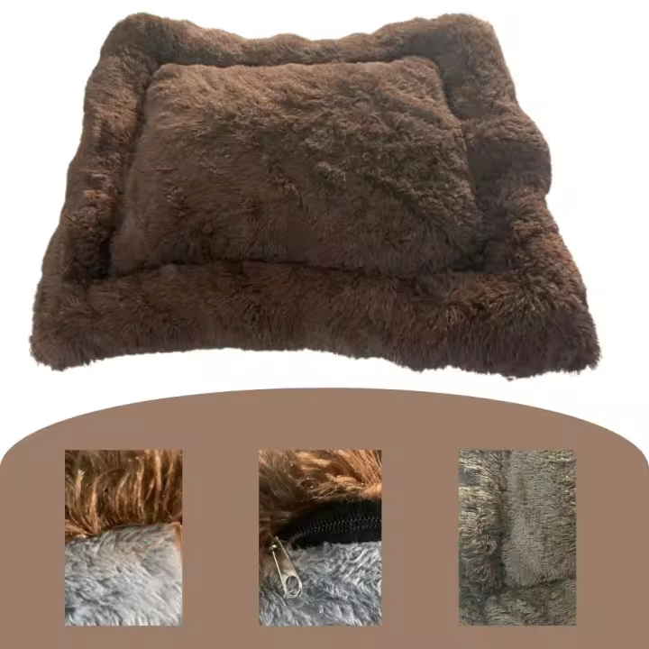 REINO MANSIDI Cama de Perro Rectangular para macotas, perros, gatos, etc. Camas de mascotas con felpa para invierno - 1