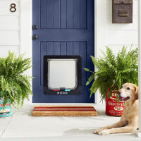 Puerta Para Gatos Con Cerradura De Seguridad En 4 Direcciones ABS Plástico Puerta De Seguridad Para Perros Y Gatos Pequeños Kit De Puerta Para Mascotas - details 2