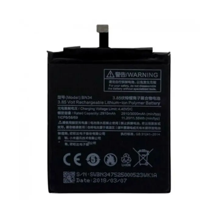 IMATICA LOS PALACIOS Batería Interna Xiaomi Redmi 5A BN34 2910 Mah Alta Capacidad - 1