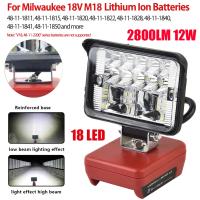 Luz De Trabajo LED Para Coche 18LED Torcha Eléctrica Con Banco De Energía USB Para Baterías Milwaukee M18 18V 2800LM 12W Luz De Emergencia Para Camping - details 1