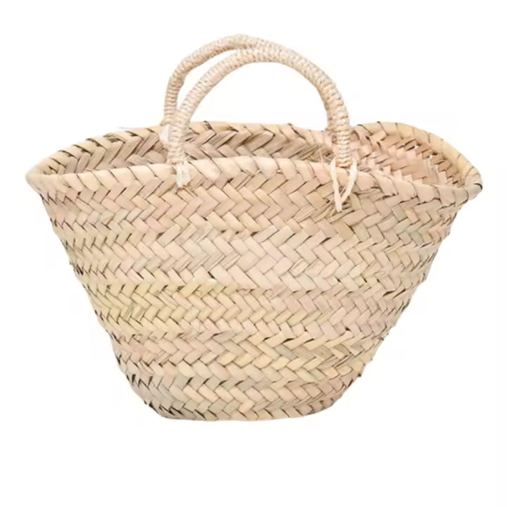 Pack 10 Mini bolsos capazos para bodas y eventos - Cestos de Esparto pequeños - 1