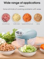 Manual Food Chopper,Kitchen Hand Pull Processor or Slicer for Vegetables Meat Fruits Nuts Garlic Onion Peppers (Green) - details 4