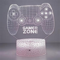 Lámpara De Noche GAMER 3D LED RGB Para Decoración De Habitación Y Gaming Iluminación Personalizada Para Niños Luz De Mesa Para Dormitorio - details 2