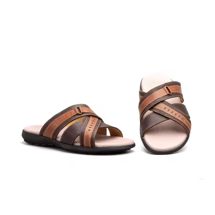 IB-2021 Marrón  Hecho en España Sandalias Hombre Piel Marrón Numeración: 39-45 Marca: Ibérico Color: Marrón sandalia con planta de gel super comoda muy SUAVE Y ELEGANTE PARA TUS DIAS DE VERANO - 1