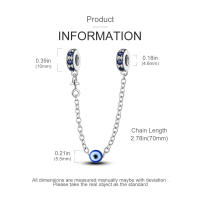 Cadena De Seguridad Platinada De Plata Con Bolas Para Pulsera Original Joyería Hecha a Medida Clip De Estopilla Charm Adecuado Para Joyería - details 59