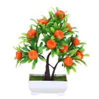 Planta Artificial De Bonsái De Frutas Con Naranja Manzana Limón Decoración Para El Hogar Y Sala De Estar Arbolado Falso De Tamaño Pequeño - details 5