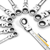 Juego De Llaves De Encaje Con Cabeza Flexible En Acero Cromo Vanadio Herramientas Manuales De Combustible Para Reparación De Coches Kit De Llaves Y Destornilladores Métricos 8mm-19mm - details 3