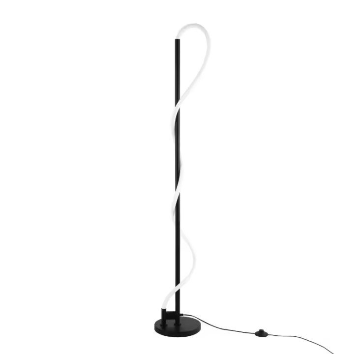 ALPINALUZ Lámpara de Pie LED 35W 2700K, Neón Ondulante, Regulable, 360º, Ideal para Sala y Dormitorio - 1