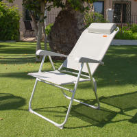 Silla plegable reclinable antivuelco Aktive, con cojín y reposabrazos, peso máx. 110kg, Material Textileno y aluminio, 44x55x101cm - details 2