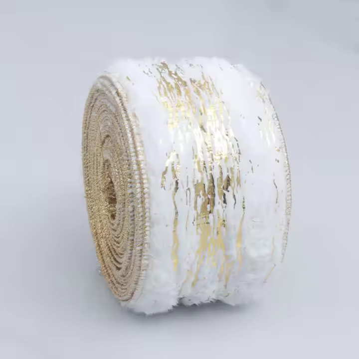 Cinta De Velocidad Blanca Para Decoración De Navidad 1M Ancho 5CM Cinta De Foil Caliente Para Arbol De Navidad Y Coronas - 1