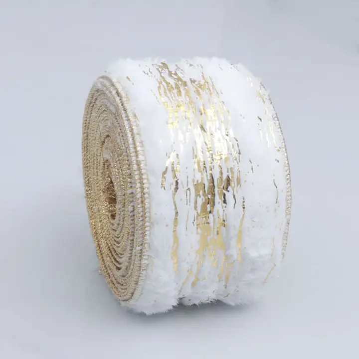 Cinta De Velocidad Blanca Para Decoración De Navidad 1M Ancho 5CM Cinta De Foil Caliente Para Arbol De Navidad Y Coronas - 1
