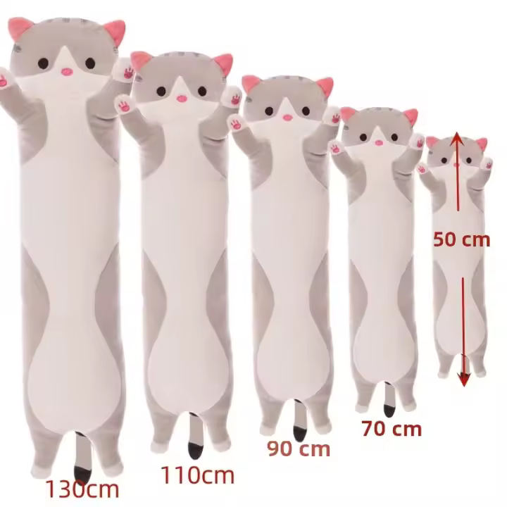 Cojín De Peluche De Gato Para Niños Juguete Suave Y Cálido Regalo De Cumpleaños Animal De Peluche Long Cat Para Niños Y Niñas - 1