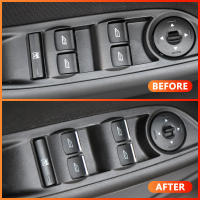 7Pcs Decorativos Pegatinas Para Botones De Elevación De Ventanas De Coche Para Ford Fiesta Ecosport Focus 3 4 MK3 MK4 2012-2015 Accesorios De Plástico - details 1