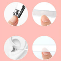 Juego De Cortauñas Portátil Para Viaje Herramientas De Manicura Y Pedicura Cortauñas Aparato Para Oídos Y Acrílico Verde Oscuro Rosa - details 4