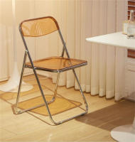 Silla plegable nórdica transparente de acrílico, respaldo de plástico para el hogar ,enchapado mueble estilo INS nórdico medieval, para escritorio, comedor, dormitorio, balcón o restaurante BAR hosteleria, OFICINA - details 1