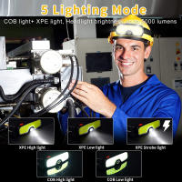 Potente Linterna De Corbata Recargable COB LED Farol De Exterior Emergencia Lámpara Nocturna Luz De Trabajo Camping Suministros - details 5