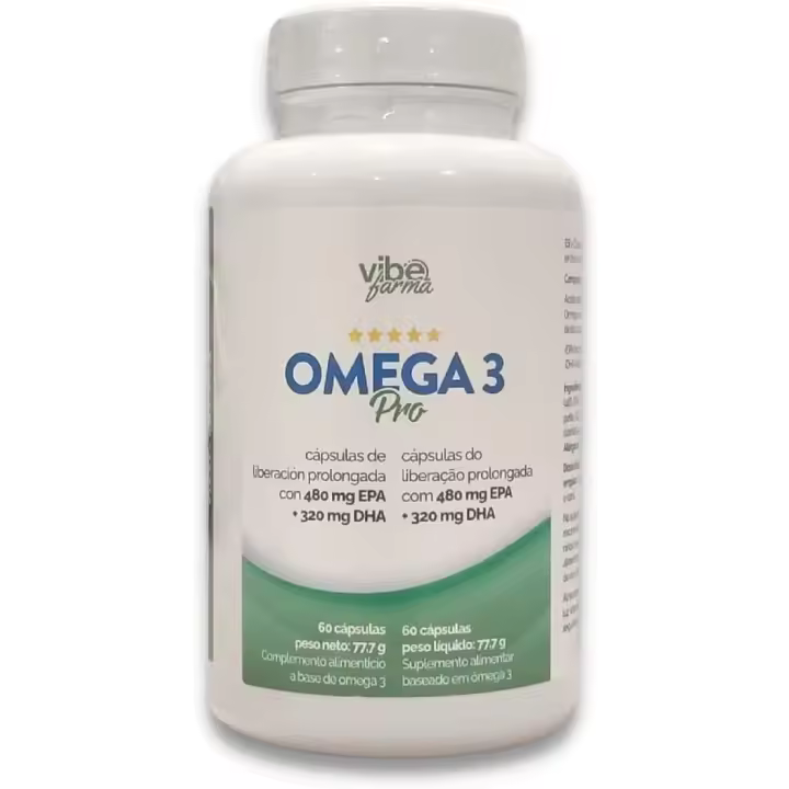 Vibefarma Omega 3 Pro TG4832 1000 mg – Ultra Concentrado con 480 mg de EPA y 320 mg de DHA por cápsula – Aceite de pescado en forma de triglicérido – Certificado IFOS y GOED – 60 cápsulas – Salud cardiovascular, cerebral y visual - 1