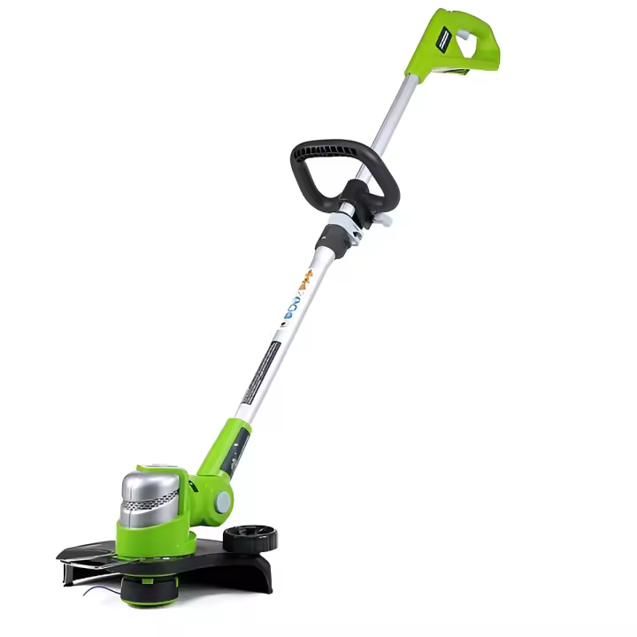 Cortabordes a Batería Greenworks G24LT30MK2 con Rueda para Jardines Pequeños y Medianos - Ancho Corte 30 Cm - Alimentación Automática Nylon 1,65 Mm - Batería 24 V 2 Ah y Cargador - 3 Años de Garantía - 1