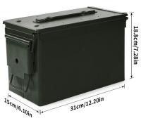Caja de municion Caja de munición de Metal Calibre 50, Verde Militar - details 1