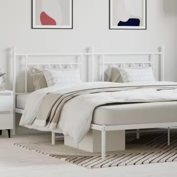 vidaXL Cabecero de metal blanco 193 cm - 1