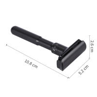 Afeitadora De Seguridad Mingshi Metal Ajustable Para Viajes Doble Lámina Clásica Para Hombres Cabello Negro Peluca Con 5 Hojas - details 1