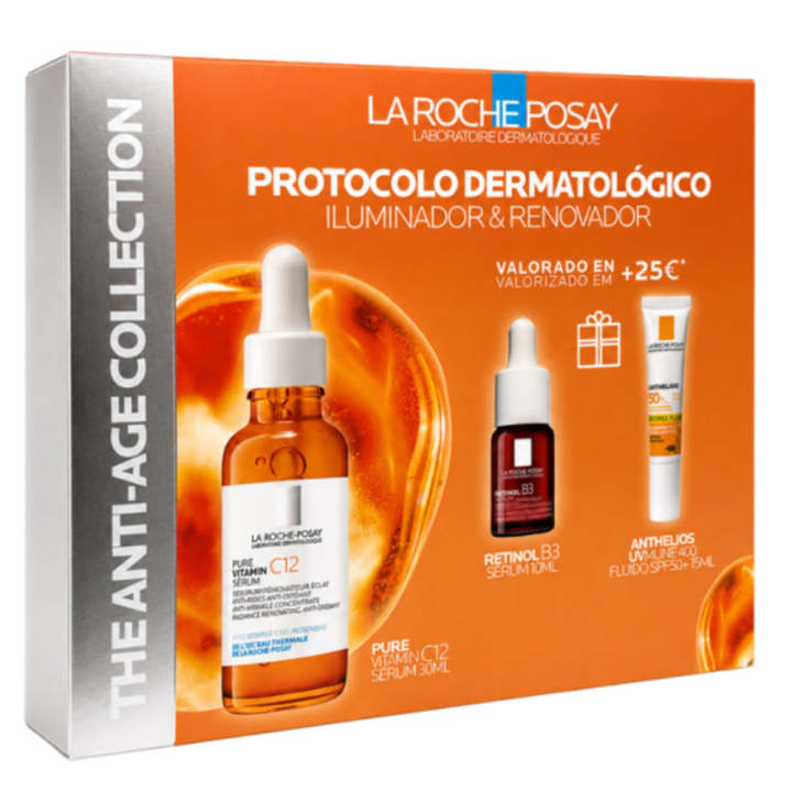 La Roche Posay Pure Vitamin C12 Serum 30 ml + Regalo Retinol B3 Sérum 10 ml y Anthelios Uvmune 400 Fluido Spf50+ 15 ml Pack