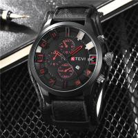 Reloj Retro Para Hombre De Lujo Con Correa De Cuero PU Reloj De Pulsera Militar Táctico De Gran Dial Calendario Completo Movimiento De Cuarzo - details 21