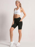 Shorts De Cintura Alta 2XXL Para Mujer En 16 Colores Estilo Fitness Con Bolsillos Y Compresión Ropa Deportiva Casual De Verano Nylon - details 3