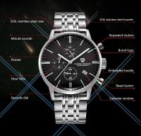 Reloj Deportivo Para Hombre PAGANI DESIGN De Cuero Genuino Y Cuarzo Automático Resistente Al Agua Con Cronógrafo VK67 Reloj Hombre De Lujo - details 2