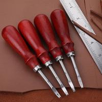 1pc Herramienta De Corte Para Bordes De Cuero Con Mango De Madera Herramienta De Belevado Y Skiving Para Manualidades DIY - details 0