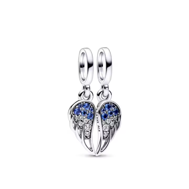 PANDORA Colgante de alas de ángel brillantes, joyería creativa para mujer, accesorios de bricolaje con cuentas, regalo de cumpleaños para novia, talla única 792821C0 - 1