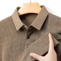 Camisa Polo Para Hombre Casual Larga Con Insignia Color Sólido Moda Transpirable Cómoda Versátil Top Para Negocios - details 2