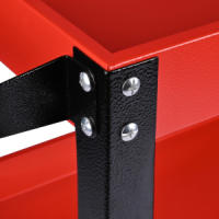 ORION91 Carro de Herramientas con Ruedas Carro de Taller Mecánico 3 Bandejas de Almacenamiento Rojo y Negro Metálico Asa Lateral Hogar Almacén Bricolaje Taller (70x35x76 cm) - SpazioLuzio - details 7