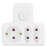 Aigostar Adaptador Enchufes con Interruptor ,3 Tomas Adaptador Enchufes con Protección Infantil,1 Schuko,2 Clavija EU,Blanco - details 6