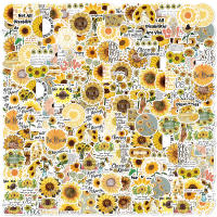 50pcs Pegatinas De PVC Impermeables Para Maleta Y Decoración De Cuaderno Taza Guitarra Clásica Con Diseño De Lenguaje De Girasol Tienda De Moto - details 1
