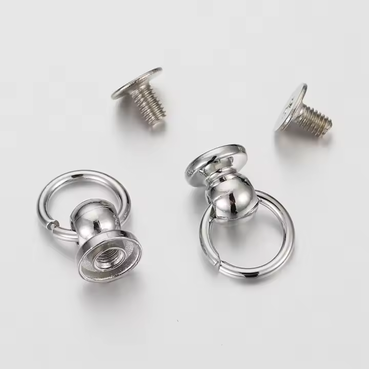 20 Piezas De Metal Con Anillo O Y Tornillos Redondos Para Manualidades Y Decoración De Fundas De Teléfono Accesorios De Joyería - 1