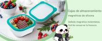 1 contenedor magnético plegable para almacenamiento de alimentario, silicona transparente de grado alimentario, Imanes duraderos y Sello Premium, apto para gelzador, microolas y lavavajas, a prueba de fugas y fácil de limpiar. - details 5