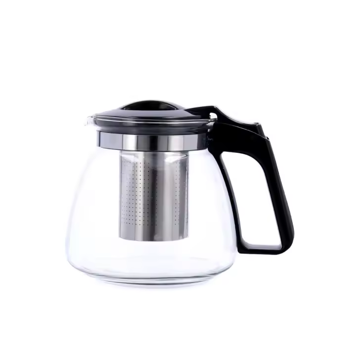 QUID SERENIA Tetera Vidrio Filtro Inox 0,9L Transparente Liso Filtro en acero inoxidable con tapa Reciclable - 1