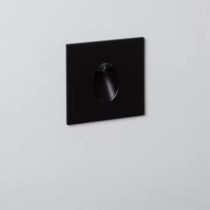 Ledkia Baliza Exterior LED 1W Empotrable Pared Cuadrado Negro Adam - 1