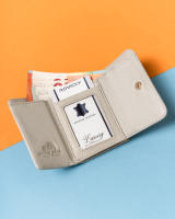 Cartera de piel para mujer 55287-BRS-4720 Plata - details 7