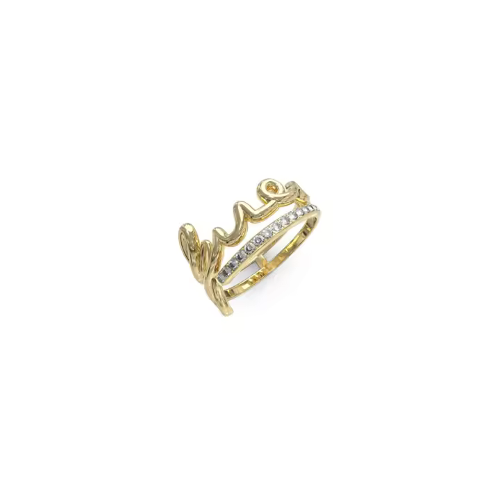 GUESS Anillo Mujer Acero Inoxidable Dorado Circonitas SAY MY NAME JUBR03315JWYG52 - 1