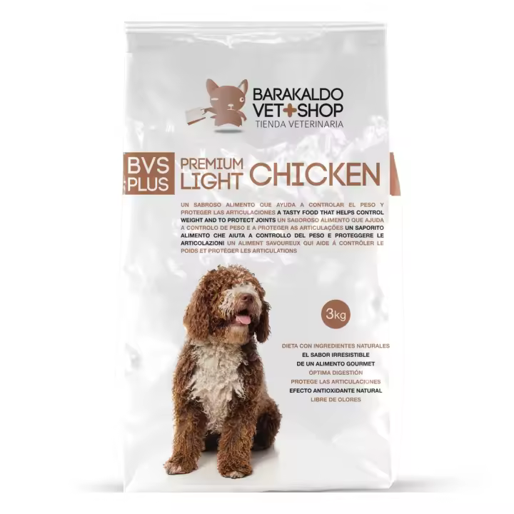 Alimento Premium Light Chicken | Sabroso alimento completo para controlar el peso y proteger las articulaciones en perros adultos | Varios formatos | BARAKALDO VET+SHOP - 1