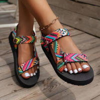 Sandalias De Verano Para Mujer Alpargatas Planas Con Cuerda De Lino Tallas Grandes Zapatos Casuales Para Playa Y Exterior - details 1
