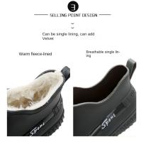 Botas De Lluvia Térmicas Para Hombre Con Peluche Antideslizantes Impermeables De Bajo Talle Para Cocina Lavado De Coche Pesca - details 6