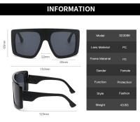 Gafas De Sol Cuadradas Punk Oversize Para Hombre Y2K Tendencia Única Con Lente UV400 Para Ciclismo Y Conducción - details 0