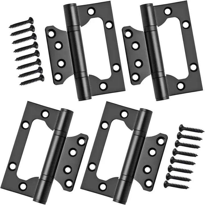 Qrity-Bisagra de Puerta de 4 pulgadas, bisagra de Puerta de 100mm, bisagra de Maple inoxidable para Puertas externas Internas, color Negro - 1