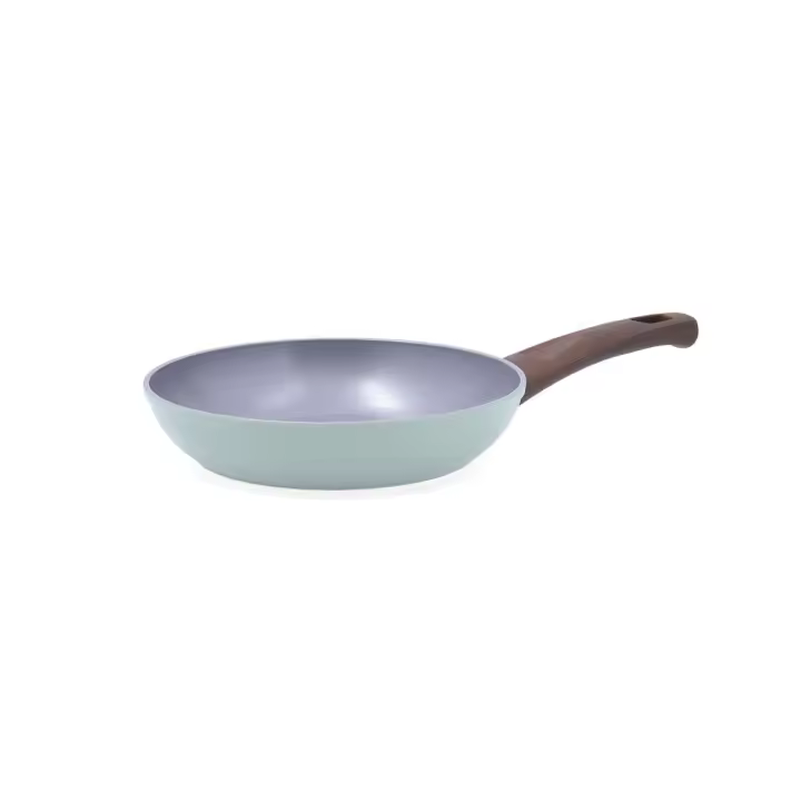 Juego de sartenes de aluminio forajado verde menta y gris Quid Ozon - Diámetros 20 a 28 cm - Juego de 2 piezas - Doble capa antiadherente libre de pfoa - Apta inducción - Mango ergonómico - 1