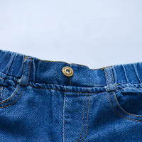 Pantalones De Mezclilla Para Niños Con Agujeros Estilo Casual Y Cómodo Denim Suave Para Niñas Y Niños De 1-3 Años Cierre Elástico - details 3