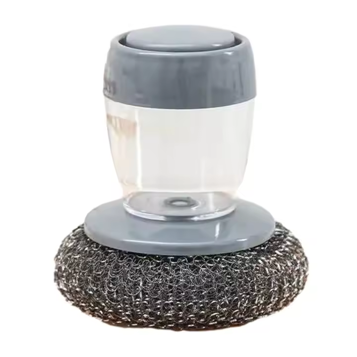 Kit De Limpieza Para Cocina Con Cepillo De Acero Para Eliminar Oxydación En Sartenes Y Ollas Cepillo De Escarabajo De Plástico Para Metal Herramienta De Limpieza Para Cocina - 1