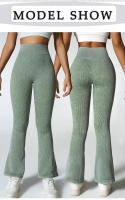 Leotardas De Yoga Para Mujer Con Cintura Alta Flares Secado Rápido Pantalones Deportivos De Pierna Ancha Para Ejercicio Pilates Gimnasio - details 4